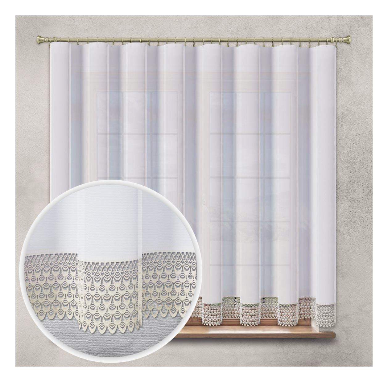 Firana Woalowa z Gipiurą 15 cm – 160x300 cm G34