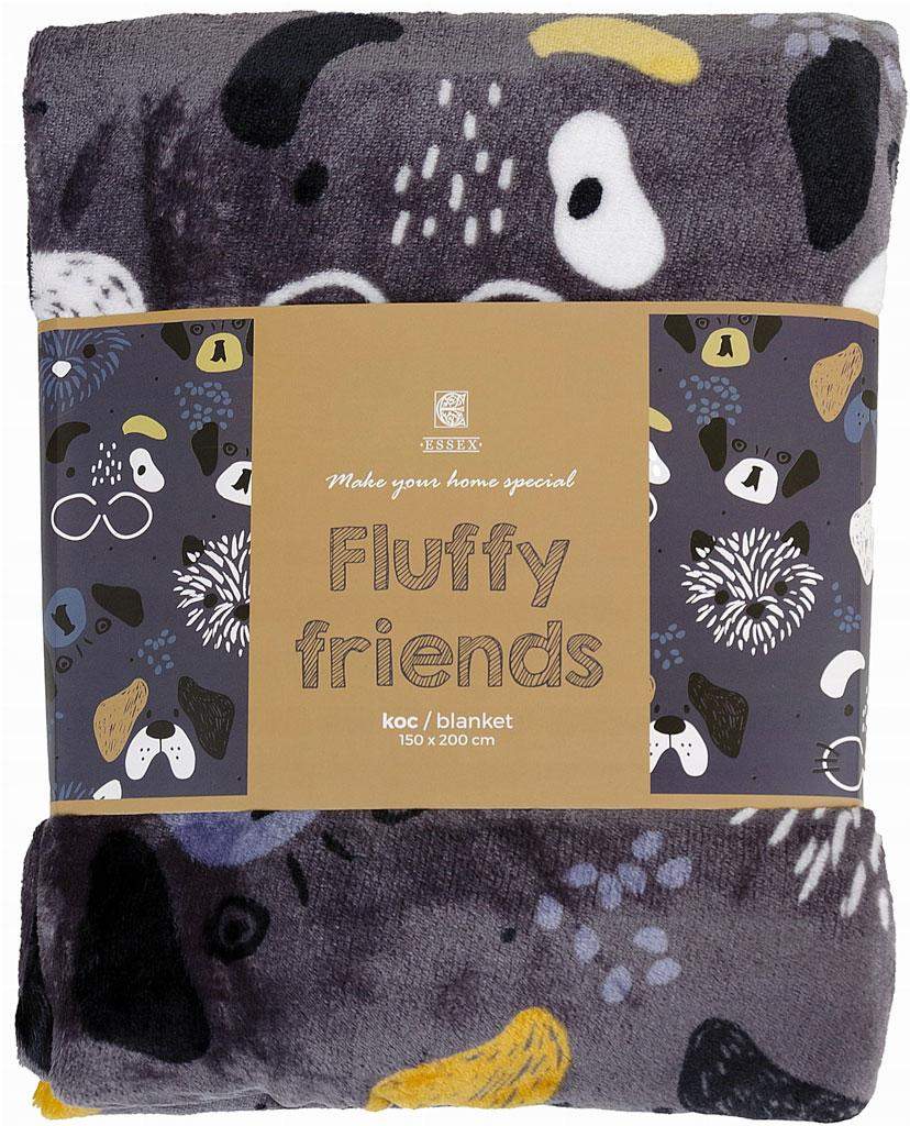 Koc 150x200 Fluffy Friends grafit